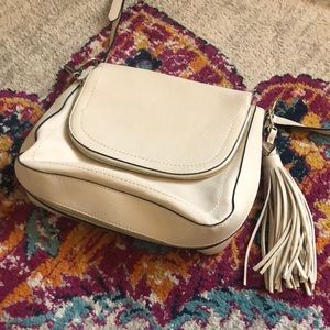 Off white crossbody with tassel